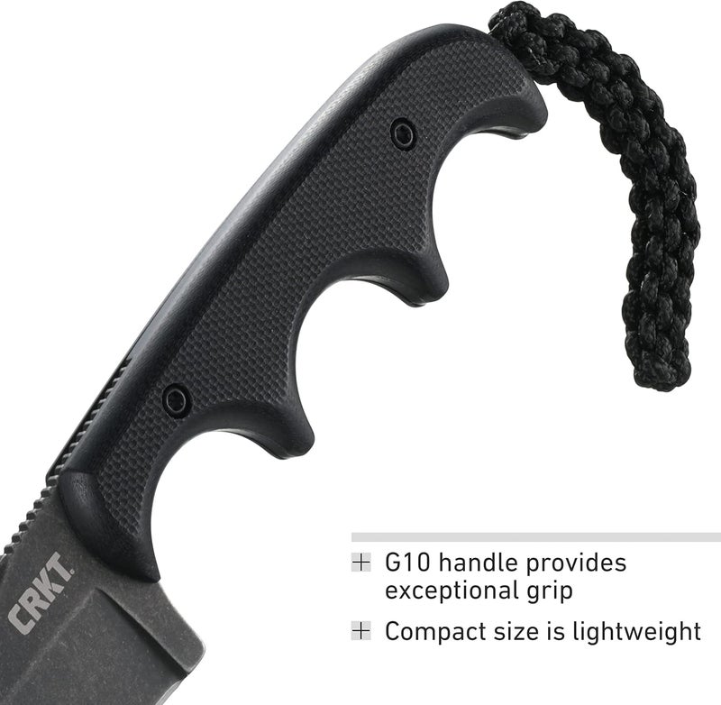 CRKT Minimalist Cleaver Outdoor Survival Fixed Blade Knife with Sheath: Stainless Steel Plain Edge Blade, G10 Handle, 2383K - Image 5